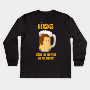 Fun design for lovers of beer and good liquor. Gemini sign Kids Long Sleeve T-Shirt